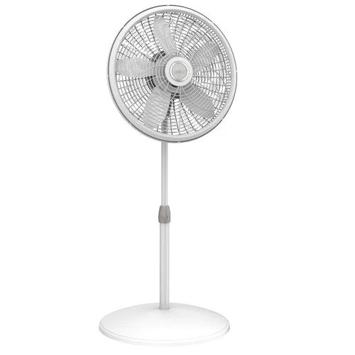 Lasko 18" Oscillating 3-Speed Elegance & Performance Pedestal Fan, White - ShopSLU