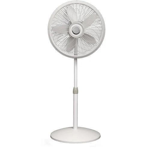 Lasko 18" Oscillating 3-Speed Elegance & Performance Pedestal Fan, White - ShopSLU