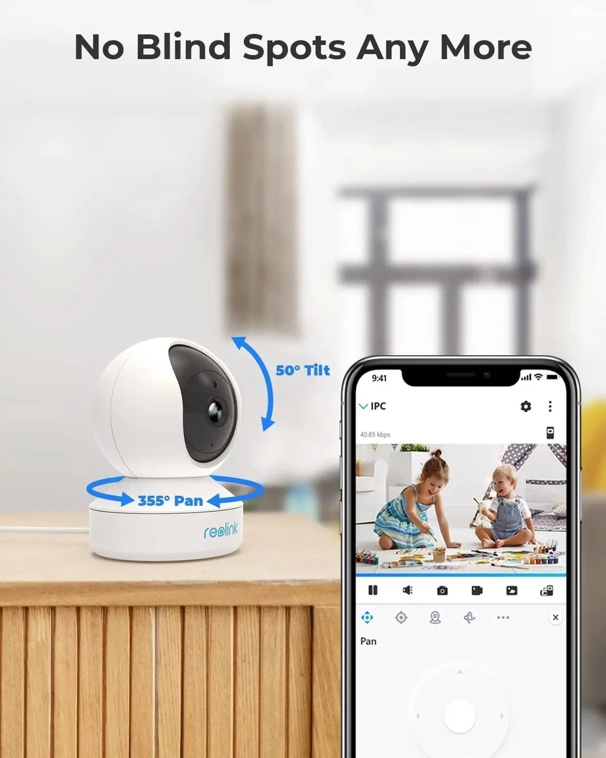 Reolink E1 3MP Wifi Security Camera, Works with Alexa/Google Assistant - ShopSLU