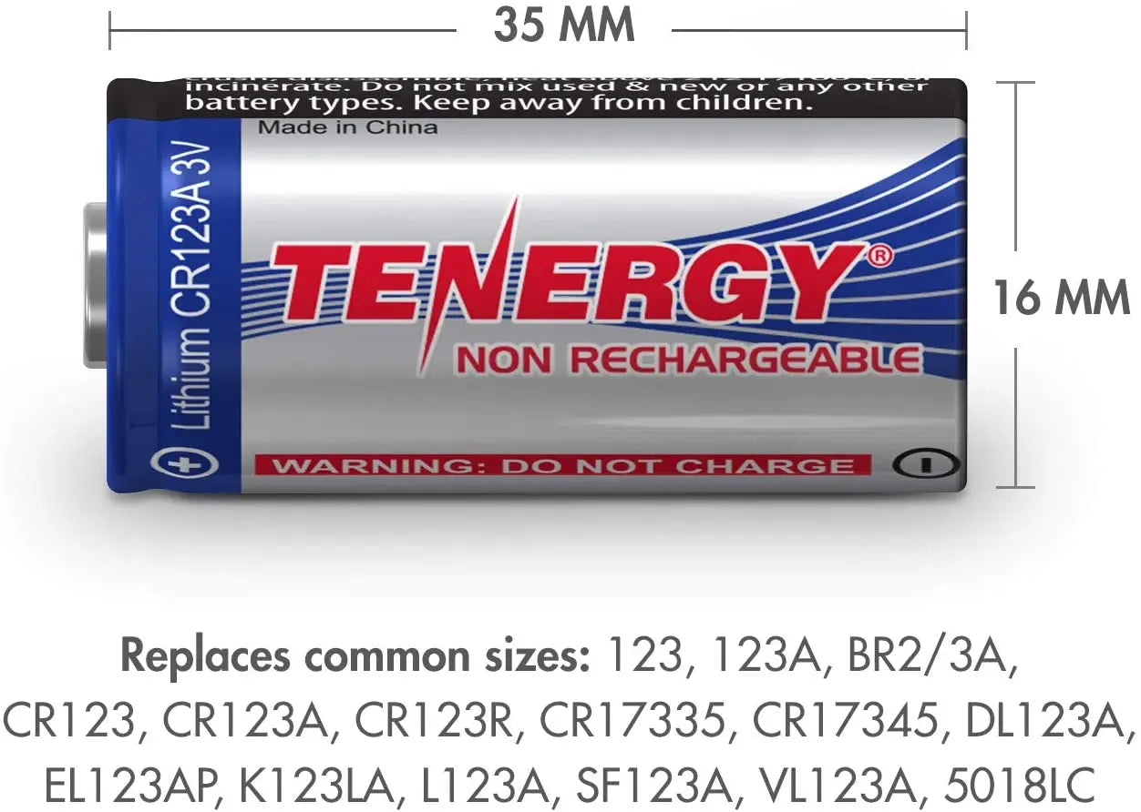 Tenergy CR123A Lithium Battery - ShopSLU